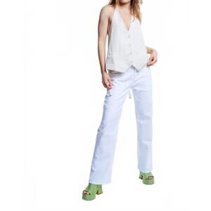 NEW Q2 high rise cargo pants in white